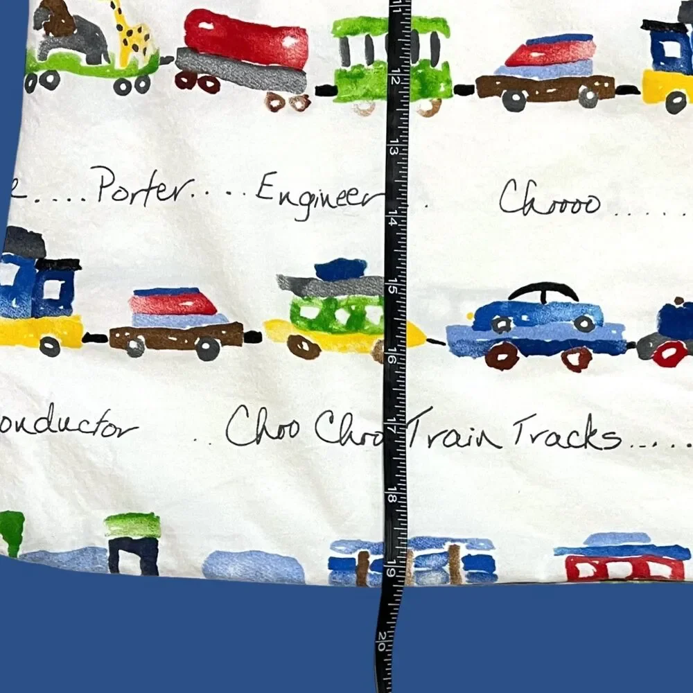 Pottery Barn Train Animals Pillow Case Standard Cover Kid Pillowcase Replacement